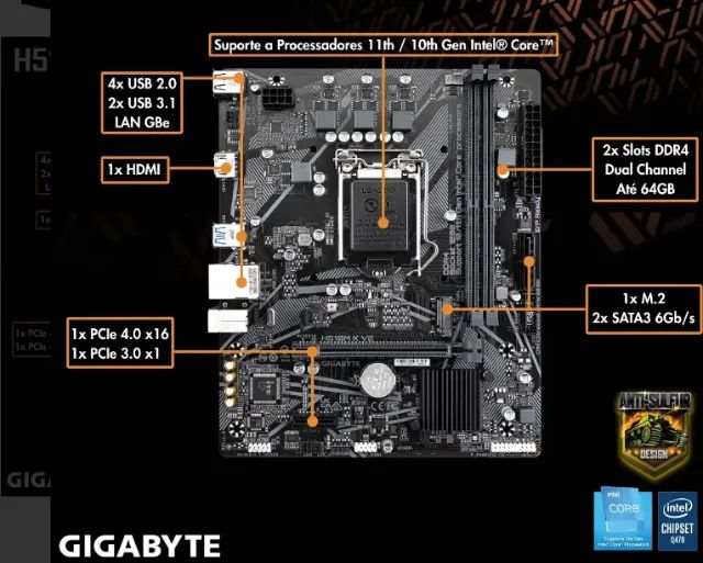 Placa mãe h510m k v2 - Foto 2