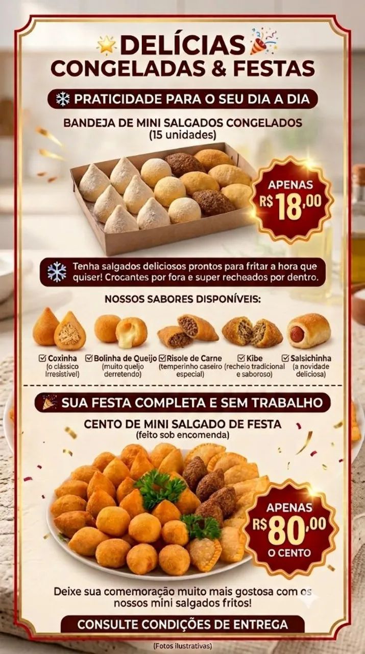 Salgados para lanche 