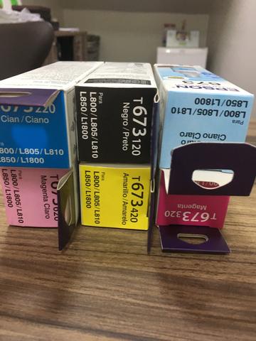 Kit 06 tintas originais T673 Epson L805