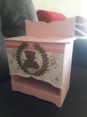 Kit Higiene bebê ursinha princesa Mdf com 6 peças