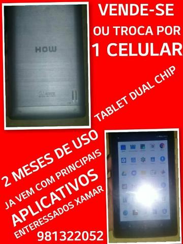 Troco Tablet Semi novo em Celular.