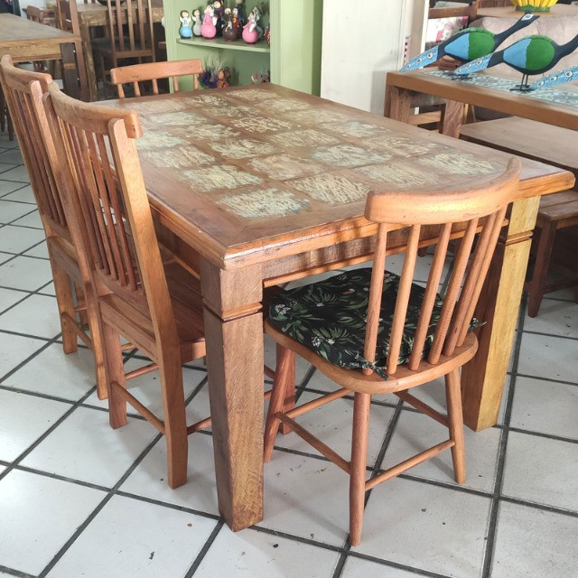 Mesa De Demolição Em Mosaico Com 1 Gaveta