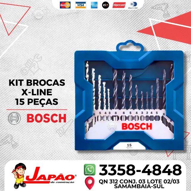 Kit Brocas X-line 15 peças Bosch Oferta Por Tempo Limitado