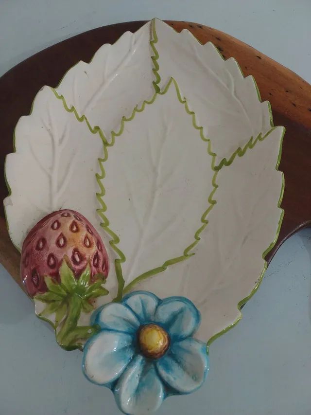 Antiguidade fruteira centro de mesa porcelana Itália 