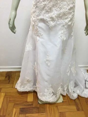 Vestido Noiva Tomara Que Caia Tamanho P White Drapeado - Foto 3