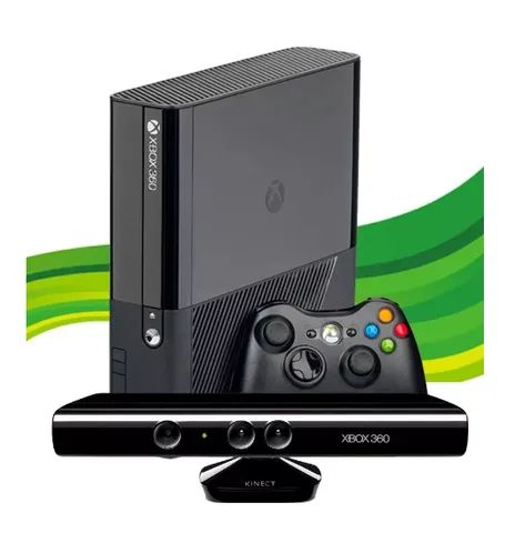 Xbox 360 4gb Preto + 1 Controle + Kinect + 1 Jogo