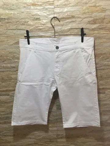 Bermuda Masculina Slim Branca 