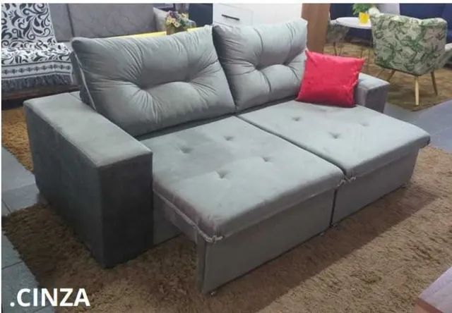 Sofá Retrátil e Reclinavel 2,m Espuma D33 Super Lindo Fazemos Entrega - Foto 2