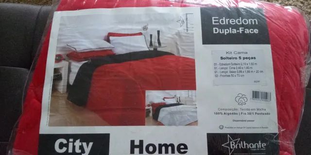 Kit enxoval solteiro 5 peças City Brilhante, em tecido de malha 100% algodão - Foto 4