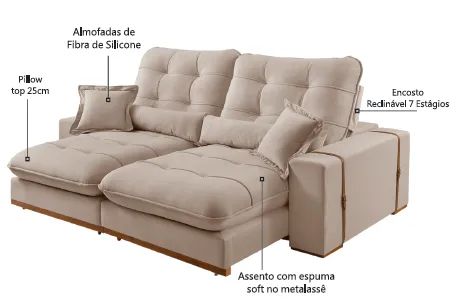 Sofá Retrátil e Reclinável Harry - Foto 4