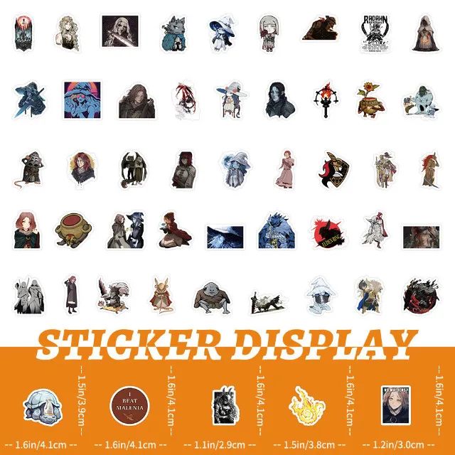 Kit 100 Adesivos de Elden Ring - Autocolantes Pcs Peças Unidades Soulslike - Foto 4