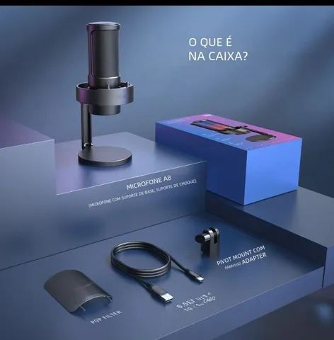 Microfone USB Fifine A8 Condensador Cardioide para Streaming, Jogos e Podcasts - Foto 6
