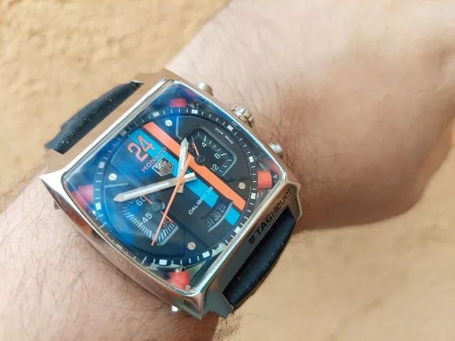 Relogio Tag Monaco Calibre 36 Pulseira Borracha - Foto 3