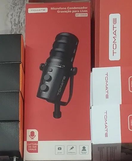 Microfone Condensador Tomate Para Live E Podcast Tipo-C / XLR - Foto 5