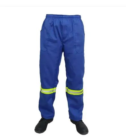 Calça em Brim Pesado com Faixas Refletivas