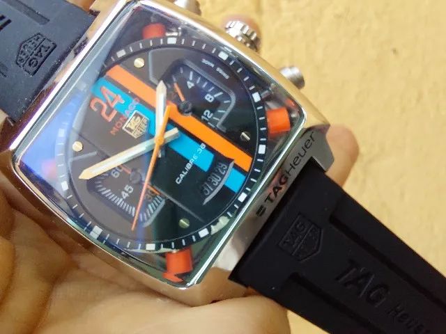 Relogio Tag Monaco Calibre 36 Pulseira Borracha - Foto 2