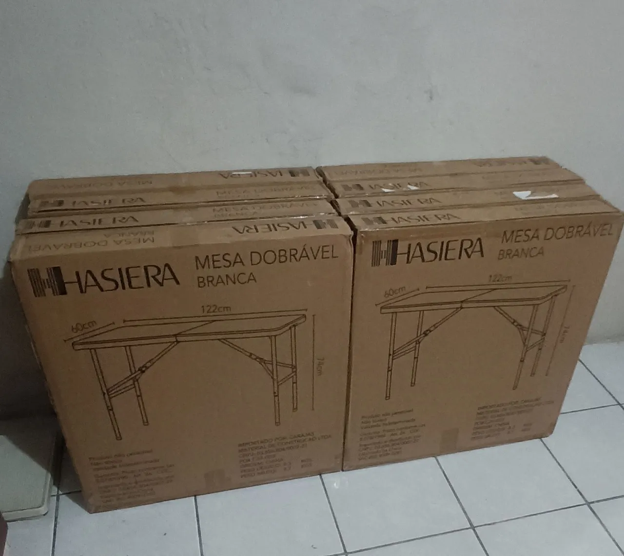 Mesa dobrável 120x60cm nova