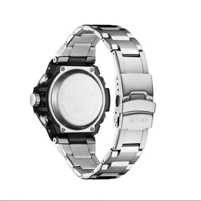 Relógio Smael Movimento Duplo Aço Inox   - Foto 3