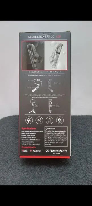 ESTABILIZADOR GIMBAL L08 BLUETOOTH 1 EIXO. * NOVO * - Foto 3