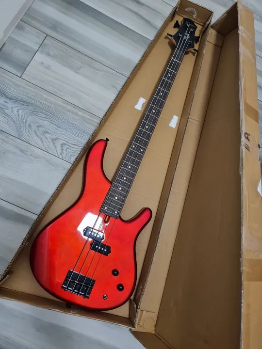 Contra Baixo Elétrico Vermelho com suporte - Foto 5