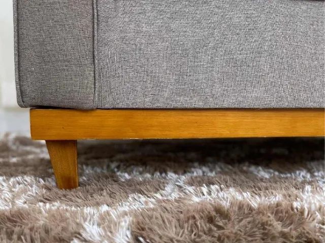 Sofá 2 lugares Slim 1.40m Linho Marrom Até 12x S/ Juros  - Foto 3