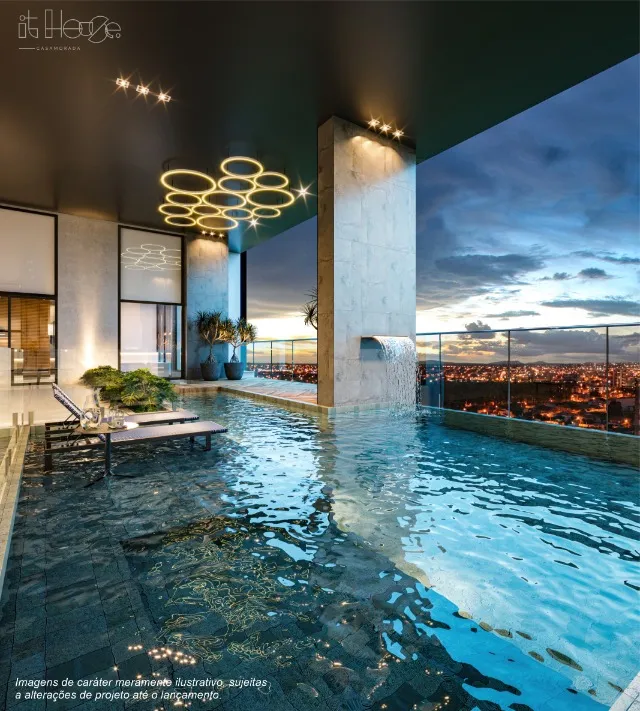 O primeiro com Sky Lounge com piscina com raia aquecida