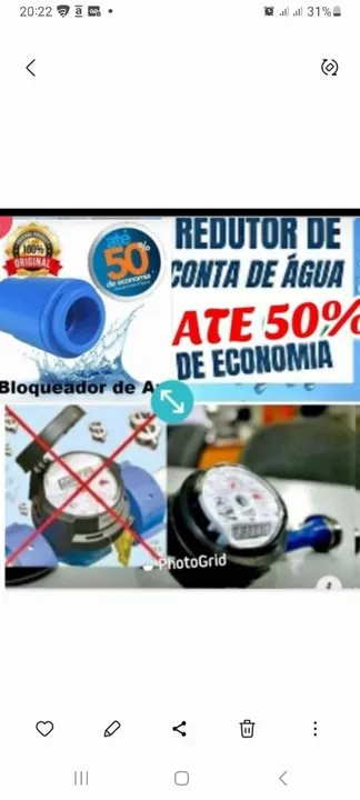 Bloqueador de Ar economize até 50% de agua Novo entregamos