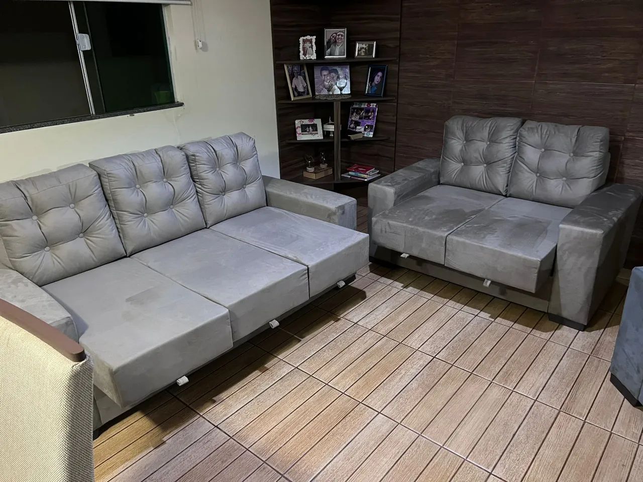 SOFA JOGO DE RETRÁTIL 2/3 ASSENTOS COMPLETO NOVO - Foto 4