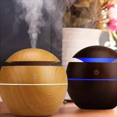 Umidificador Difusor De Aromas Ultrassônico Madeira Usb Cores Led Novo, a Pronta Entrega!!