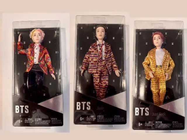 3 Bonecos BTS Mattel Jimin Taehyung V Jungkook JK Jung Kook Idol Lacrado Importado