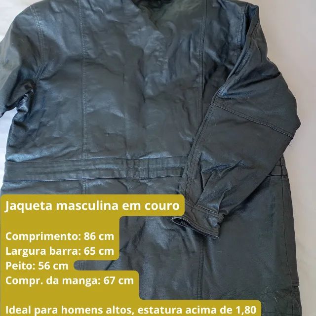 Jaqueta Masculina em Couro Legítimo - Foto 4