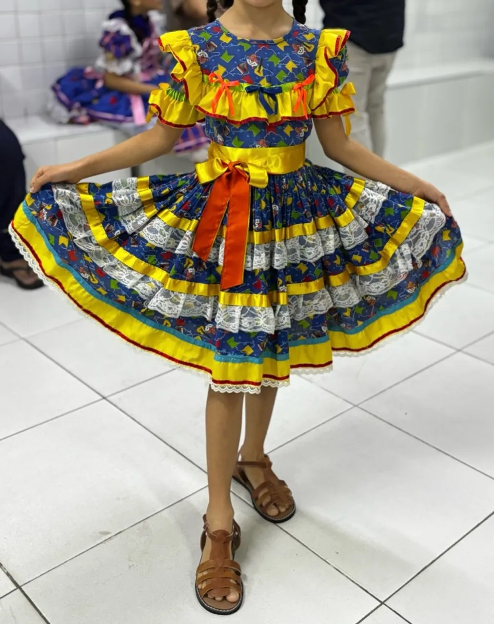 VESTIDO JUNINO INFANTIL TAM 6 ANOS 