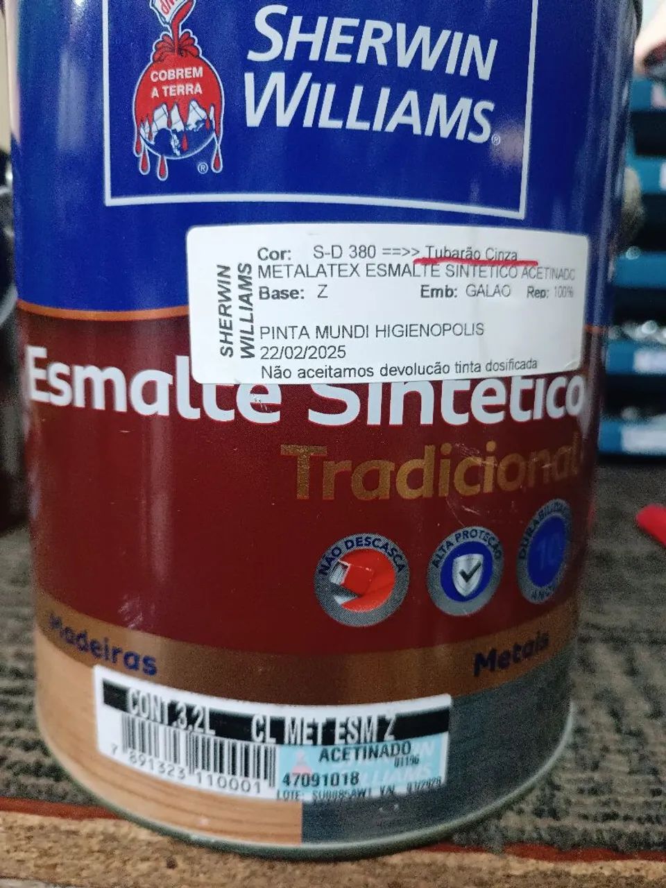 Tinta Sherwin Williams Tradicional Tubarão Cinza 3,2L - Foto 2