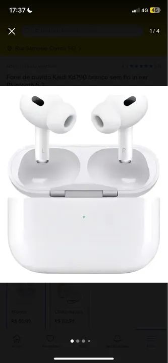 Fone de ouvido Kaidi Kd790 branco sem fio in ear Bluetooth 5.3 - Foto 3
