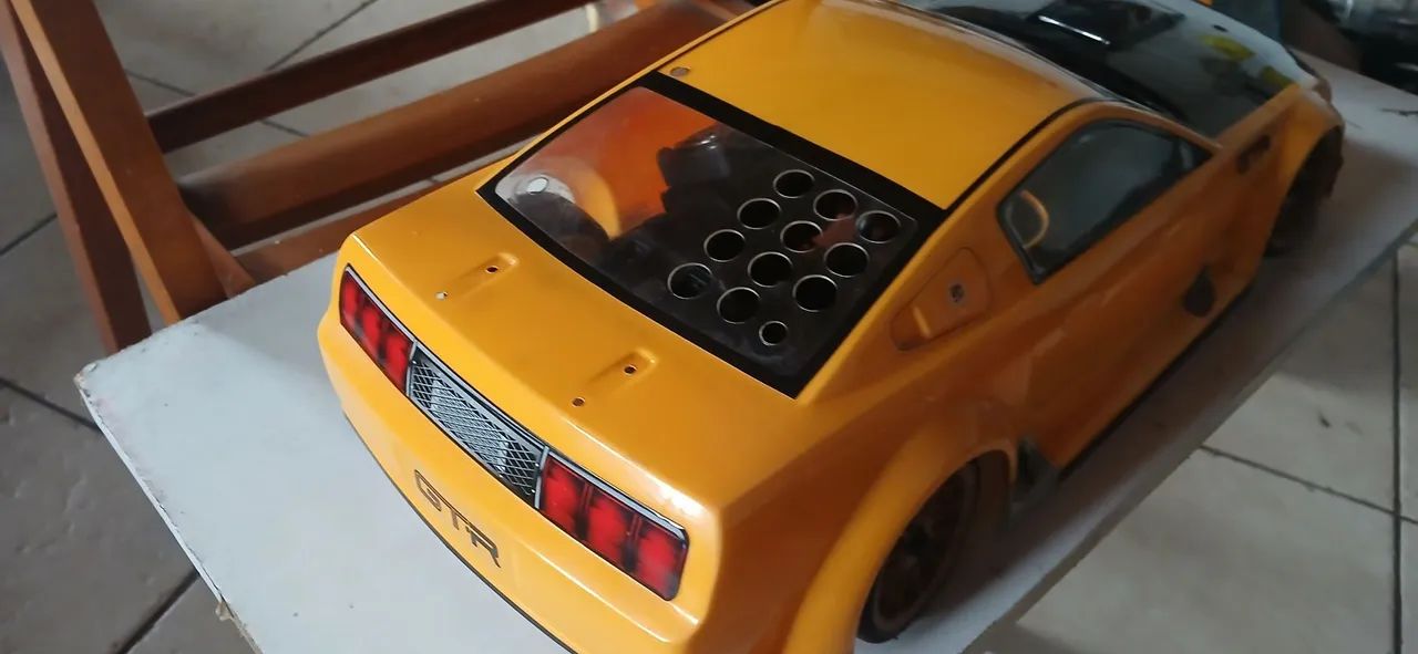 Bolha automodelo serve em tamiya e kyosho 1/10 Mustang amarelo - Foto 2