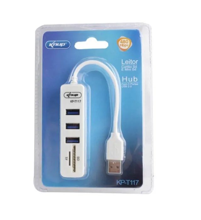 Hub Usb  3 Portas Com Leitor De Cartão - Foto 5