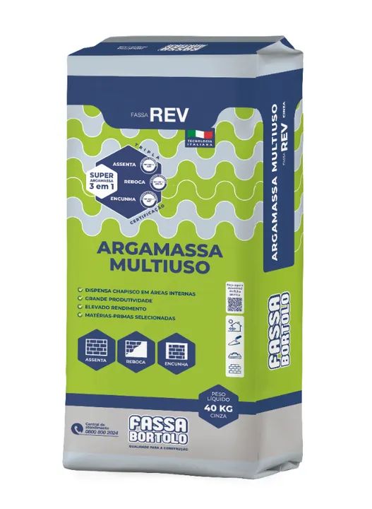 ARGAMASSA MULTIUSO CINZA 20KG FASSA BORTOLO