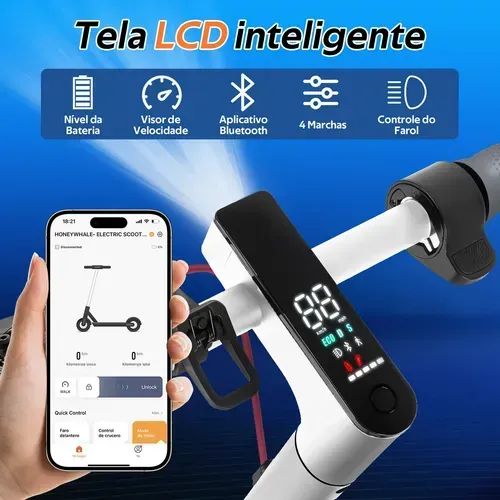 Patinete elétrico Honey Whale, M2PRO, Scooter elétrico 500 W, 32 KM  - Foto 6