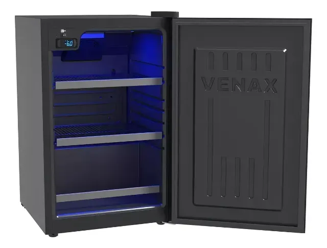 Cervejeira Venax Black 82L Com Led Azul Preto Fosco 110v