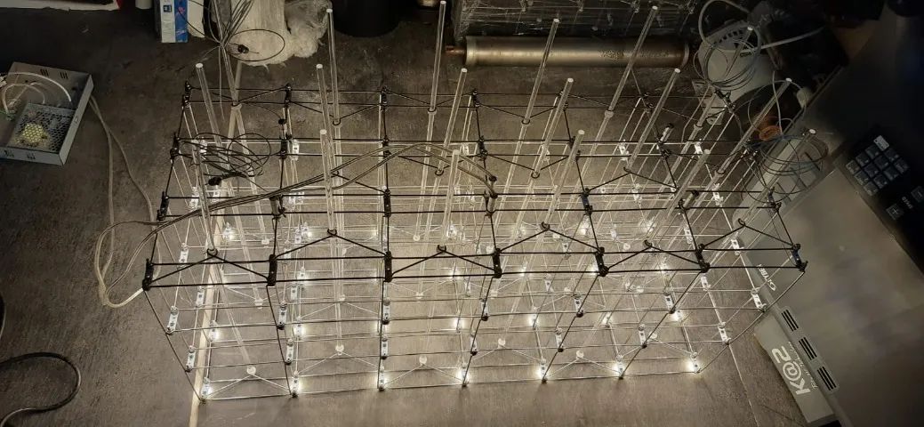 Lustre retangular de cubo LED 90x60cm - Foto 3