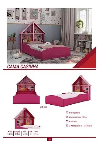 Cama Solteiro Casinha 