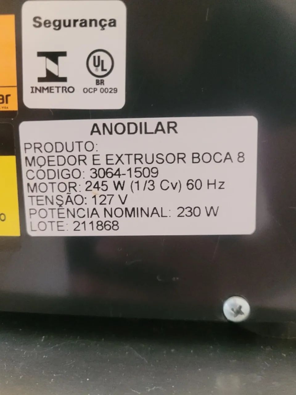 Moedor de Carne e Extrusor Elétrico - Boca 08 - Anodillar (USADO) - Foto 5