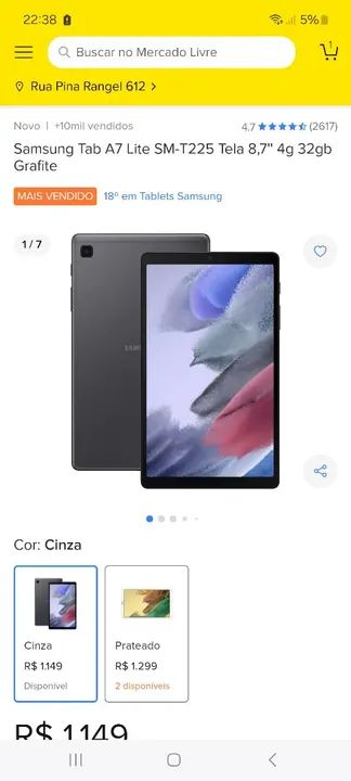 Tablet Samsung Galaxy Tab A7 Lite com Wi-Fi e Bluetooth  - Foto 5