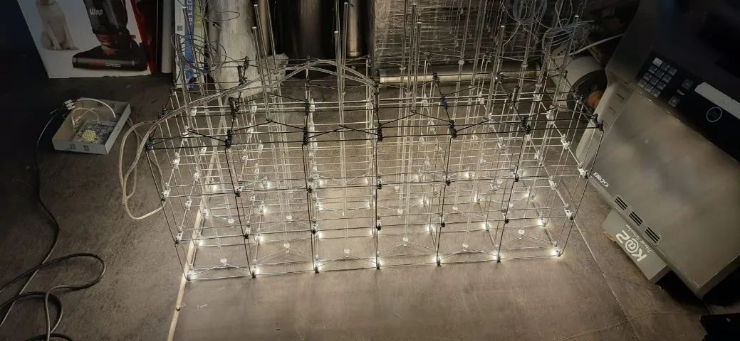 Lustre retangular de cubo LED 90x60cm - Foto 4
