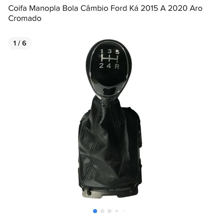 Manopla de Câmbio Ford Ka 2015 a 2020 - Cromado
