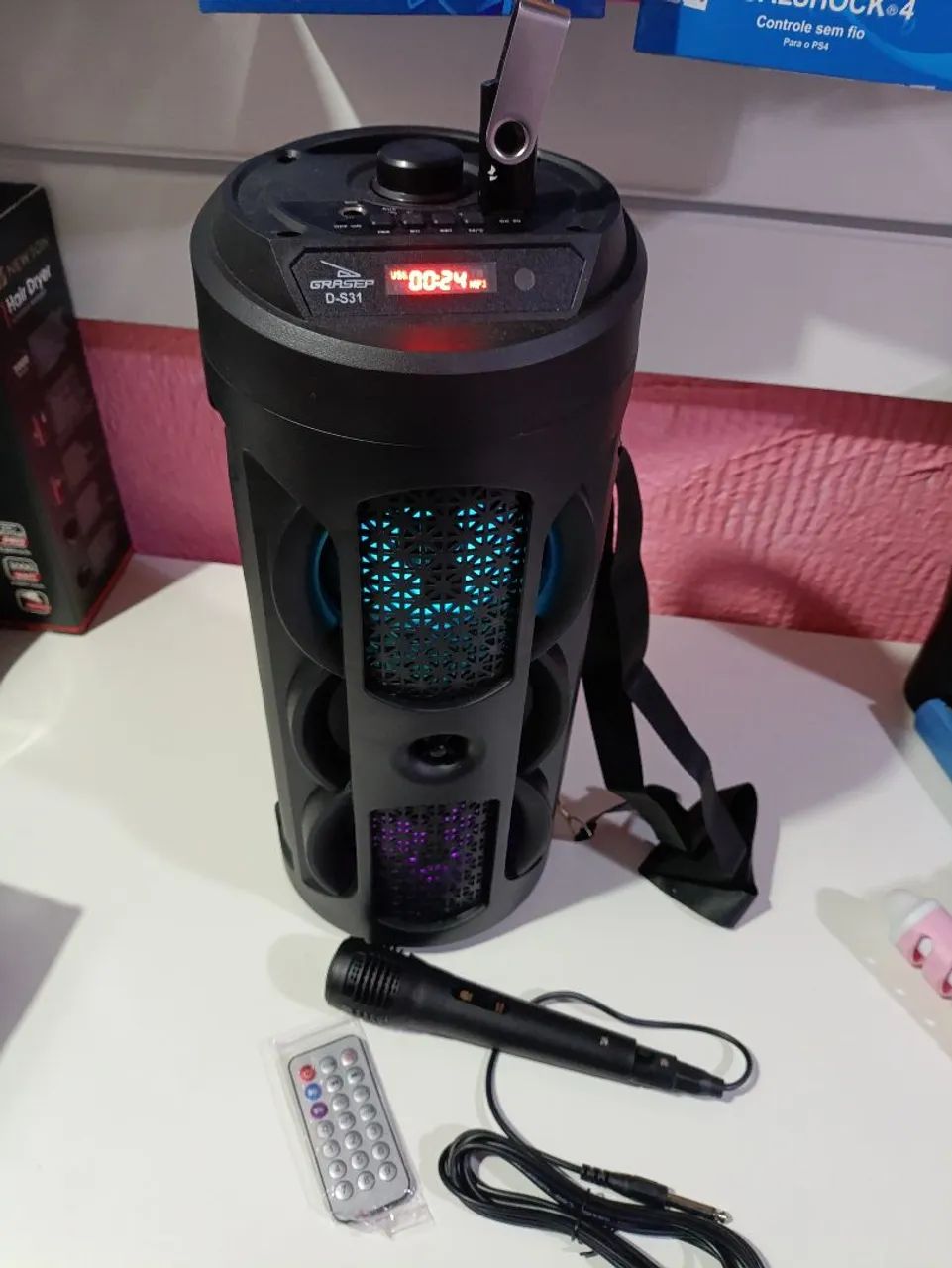 ? SALDÃO ?Caixa de Som Portátil com Microfone e BLUETOOTH MICROFONE GRANDE  - Foto 4