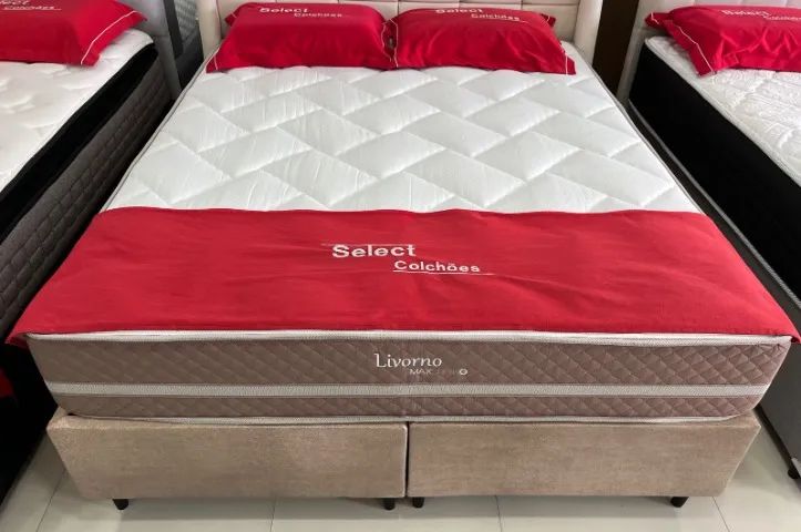 Colchão Herval Livorno maxspring + Base box Queen 158x198x68 - Select Colchões