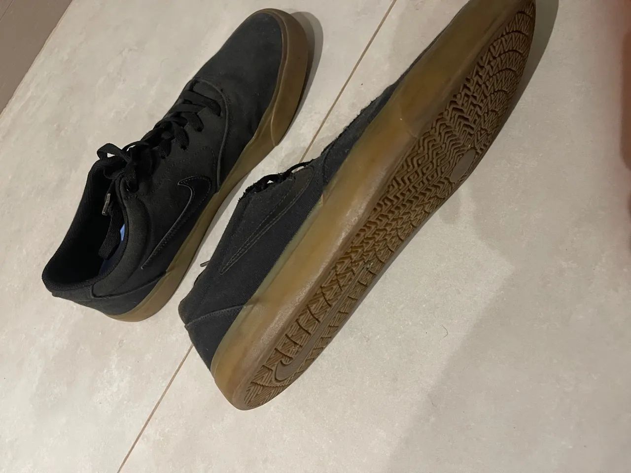 Canvas TÃªnis Nike Sb Check Solar Preto E Marrom Nike Sb Preto