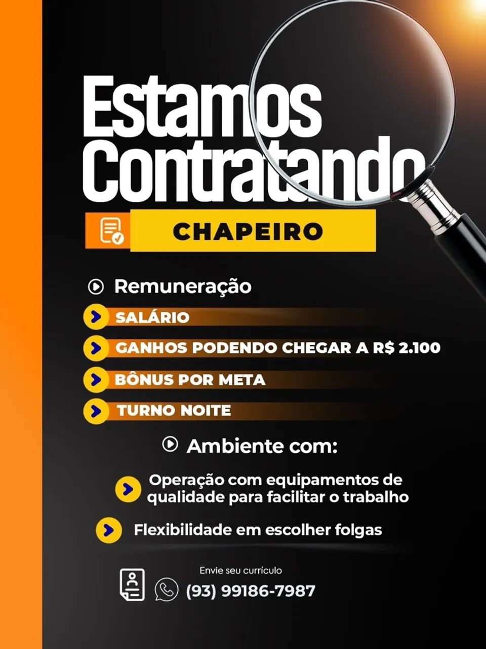 Venha trabalhar com a gente 