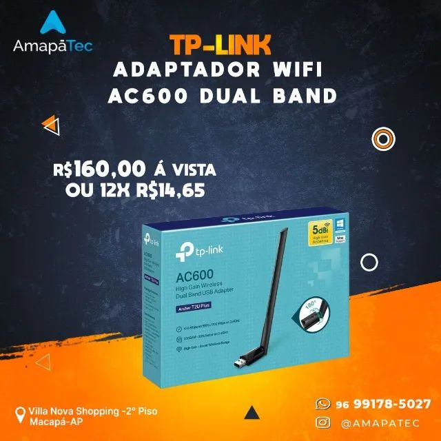 Adaptador Wi-fi Tp-link Dual Band Ac600